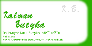 kalman butyka business card